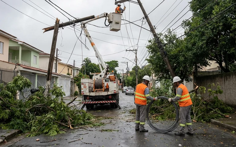Enel SP afirma que energia elétrica está próxima da normalidade após vendaval