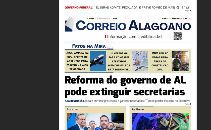 Reforma do governo de AL pode extinguir secretarias