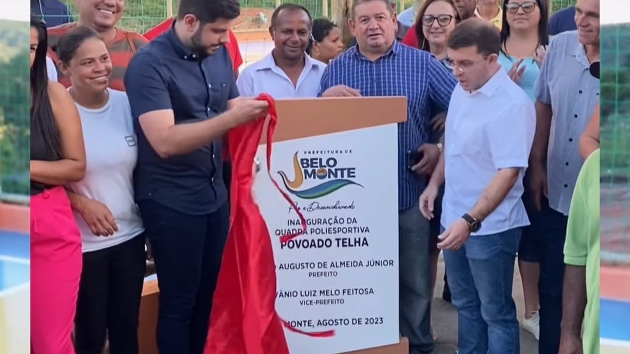 Belo Monte:  prefeito Dalminho entrega quadra poliesportiva aos moradores do povoado Telha