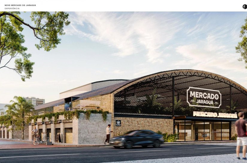 Substituição do teto do Mercado de Jaraguá faz parte do projeto de reforma, diz Ideral