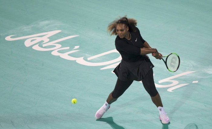 A tenista Serena Williams, em Abu Dhabi, em 30 de dezembro de 2017.