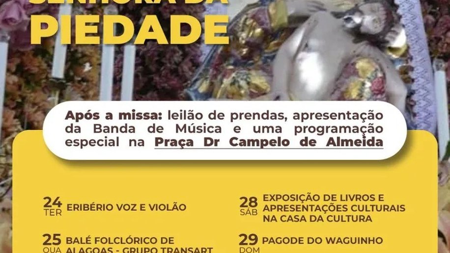 Festa da Padroeira de Anadia contará com programação religiosa, cultural e artística
