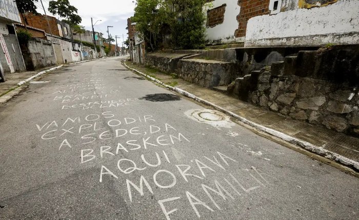 Ruas marcadas pela destruição da mineração da Braskem