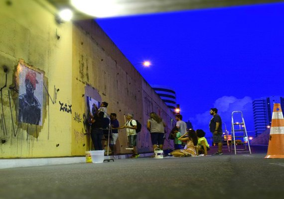 Viadutos de Maceió recebem fotos em homenagem à consciência negra