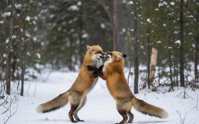 Câmeras registram raposas brincando em parque nacional na Rússia