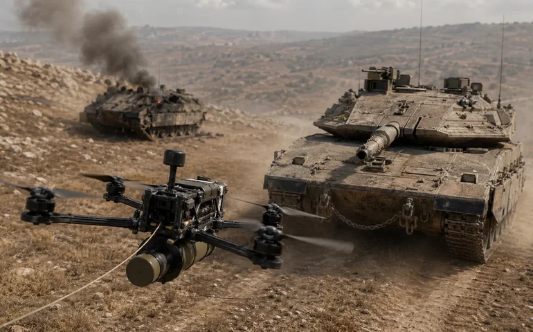 Drones FPV do Hezbollah desafiam blindados israelenses e mudam dinâmica do campo de batalha