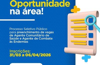 Prefeitura de Delmiro Gouveia abre processo seletivo para Agentes de Saúde e Endemias