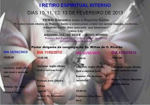 AD em Novo Mundo faz retiro no feriado de carnaval