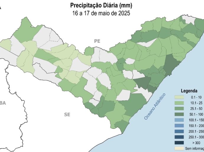 Defesa Civil de Penedo emite alerta após chuvas intensas na região do Baixo São Francisco