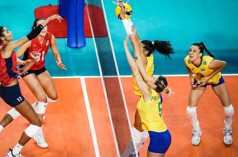 Brasil perde para os Estados Unidos por 3 a 0 no vôlei feminino