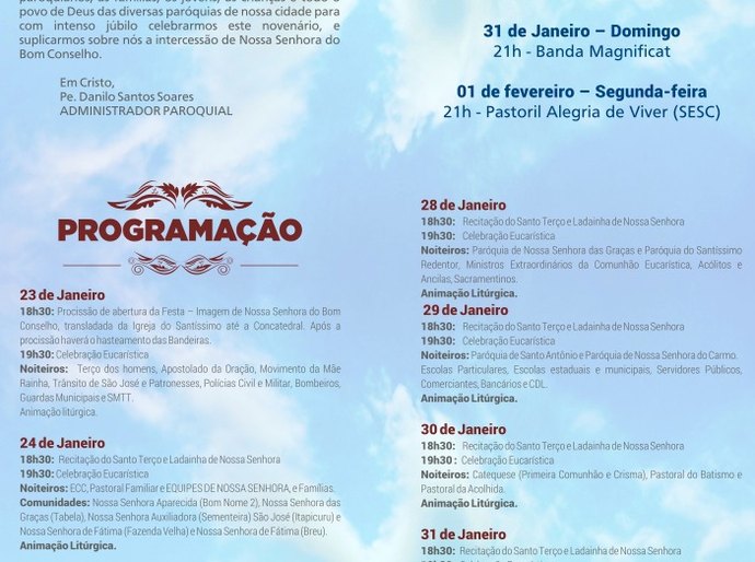 Sagrado e profano: Festa da Padroeira e Folia de Rua no sábado