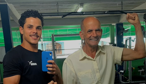 Vídeo de idoso mostra transformação após cinco meses na academia e viraliza
