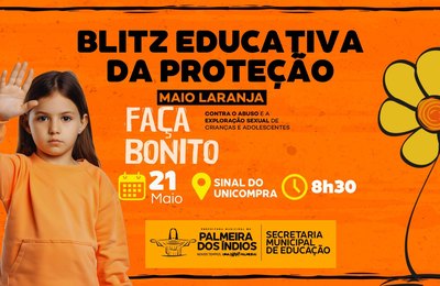 Semede Palmeira realiza Blitz Educativa em alusão ao Maio Laranja