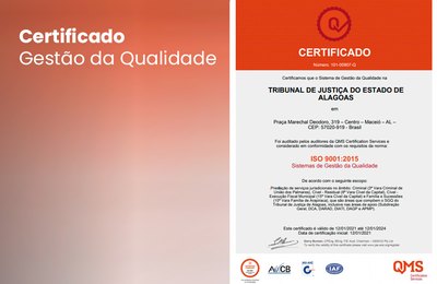 Sistema de Gestão da Qualidade do TJAL recebe certificado ISO 9001