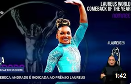 Rebeca Andrade é indicada ao prêmio Laureus