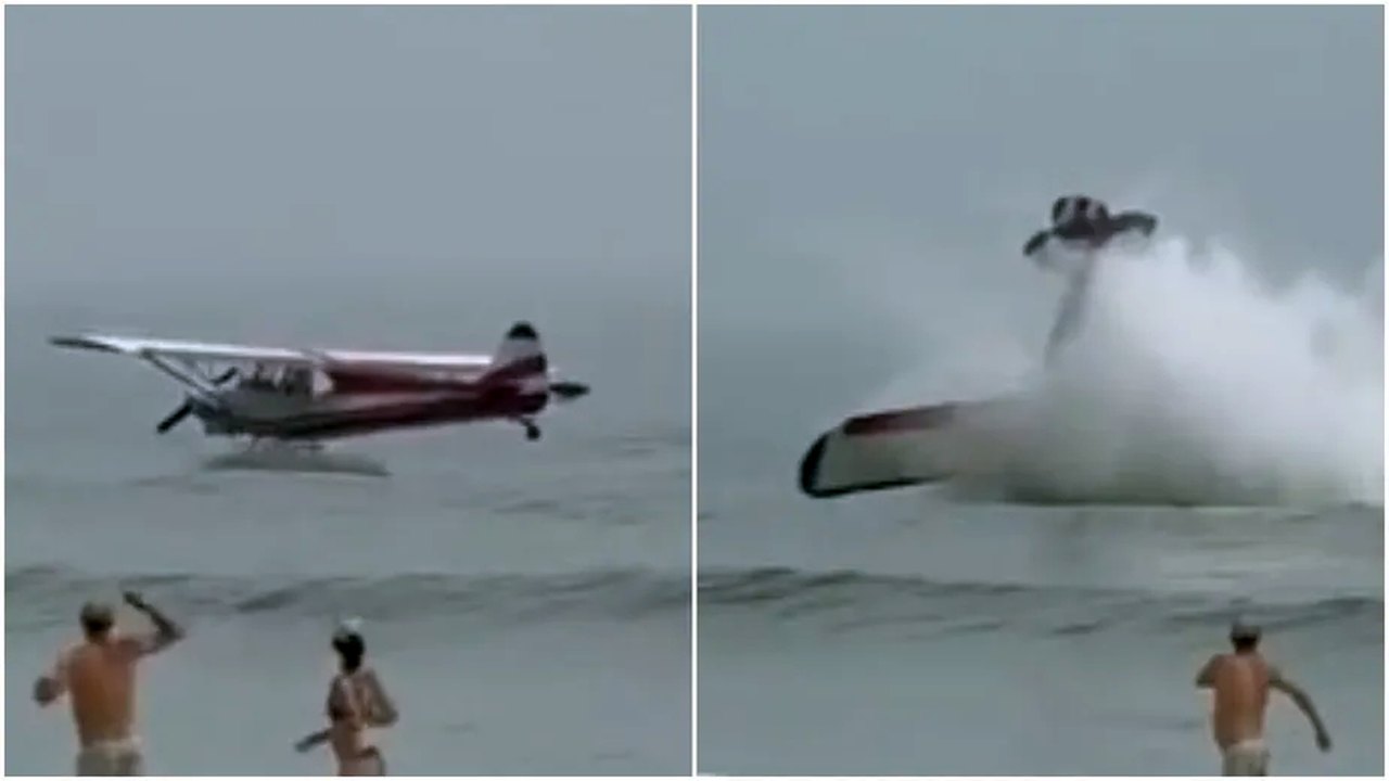 Avião cai perto de banhistas em praia nos Estados Unidos