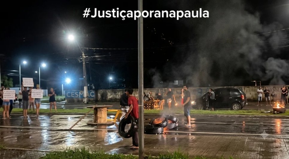 Familiares de Ana Paula de Oliveira da Silva, de 43 anos, realizaram um protesto nessa segunda-feira (29), em Maceió, para cobrar assistência à vítima, que teve cerca de 90% do corpo queimado em uma tentativa de feminicídio - Foto: Reprodução