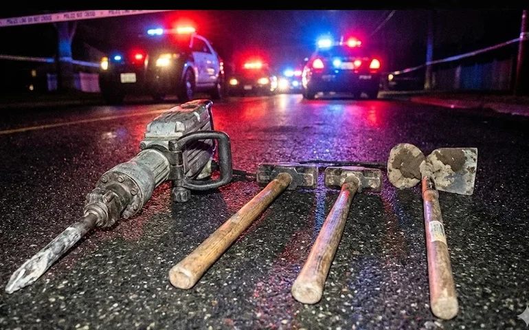 'Atalho' criminoso: PRF prende grupo que usava martelete industrial para quebrar mureta da BR-101 em Porto Real do Colégio