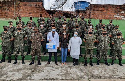 Atiradores do TG de Arapiraca recebem primeira dose da vacina contra a Covid-19