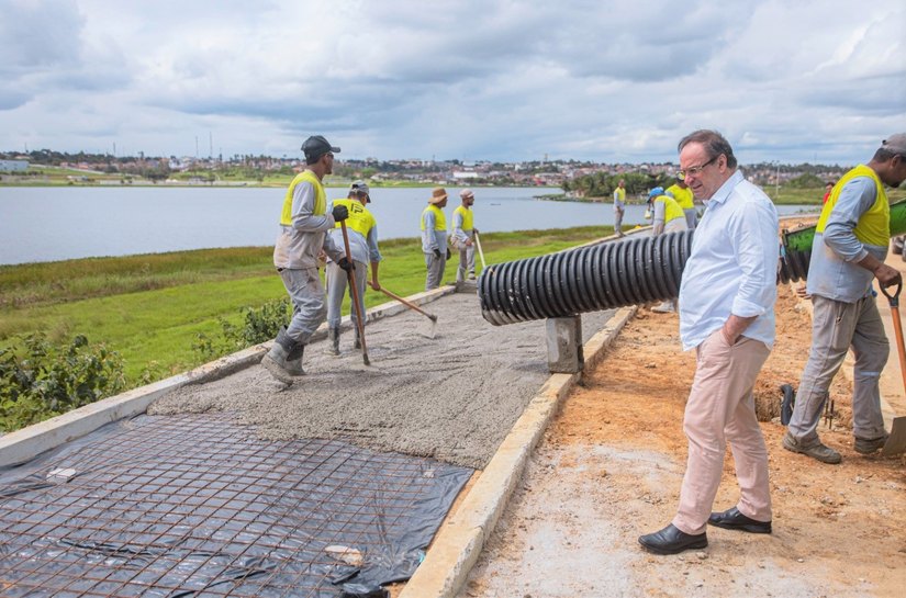 Modernização do Lago da Perucaba, em Arapiraca, estão com mais de 80% dos serviços realizados