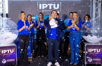 IPTU premiado: sorteio acontece no próximo dia 26 na Praça da Prefeitura, em Arapiraca