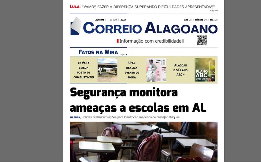 Segurança monitora ameaças a escolas em AL