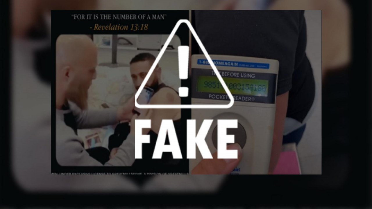 Vídeo que mostra leitor de chips em braço de pessoa vacinada não passa de brincadeira