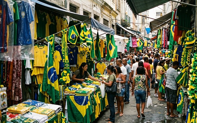 Copa na Saara: veja produtos com as cores do Brasil no maior comércio popular do Rio
