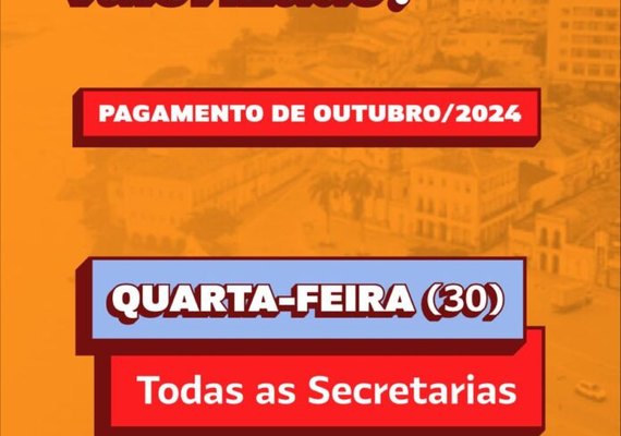 Prefeitura de Penedo paga salário de outubro na quarta-feira, 30