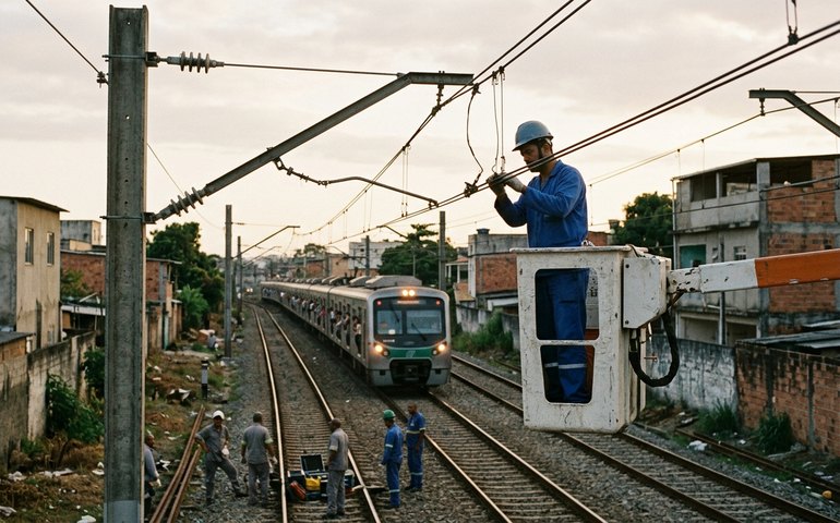 Ramal Saracuruna da SuperVia tem atraso após tiro atingir rede aérea