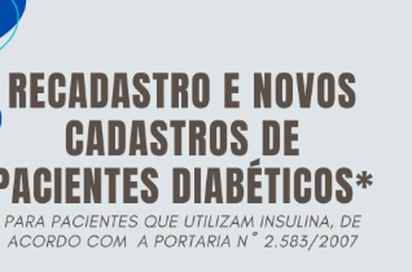 Recadastramento de pacientes diabéticos continua nesta segunda (4), em Palmeira