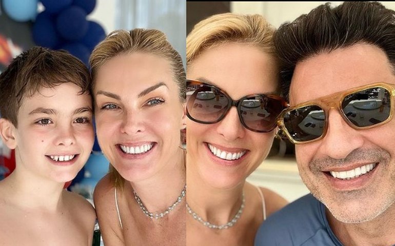 Ana Hickmann celebra aniversário de filho ao lado de Edu Guedes
