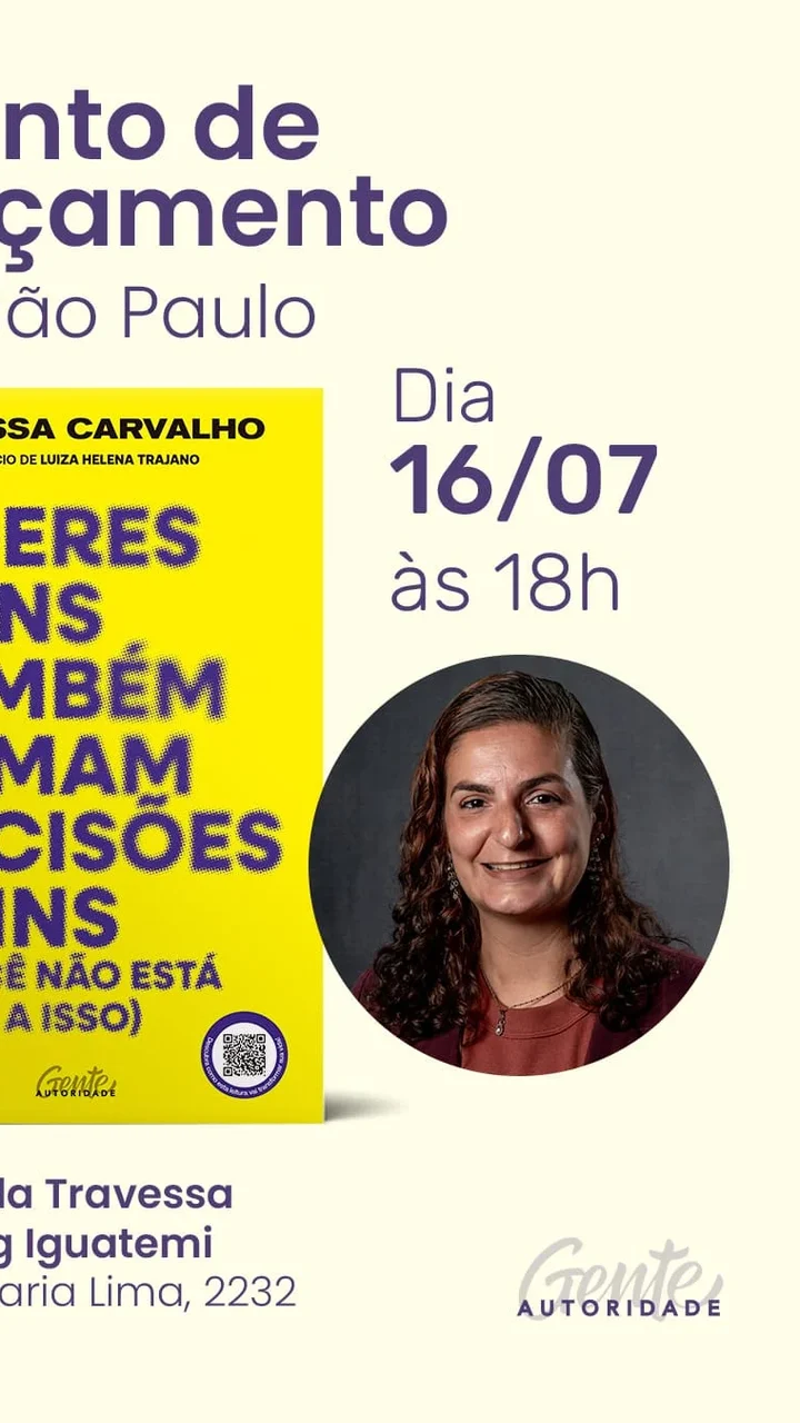 Vanessa Carvalho lança livro sobre liderança sob pressão nesta quinta, em São Paulo