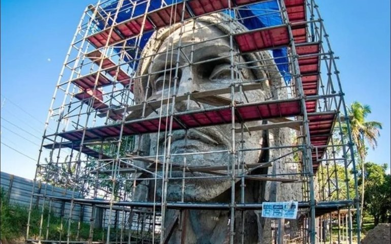 Técnicos do CREA e da UFAL apontam falhas e paralisam obra da maior estátua de Cristo do mundo no Pilar