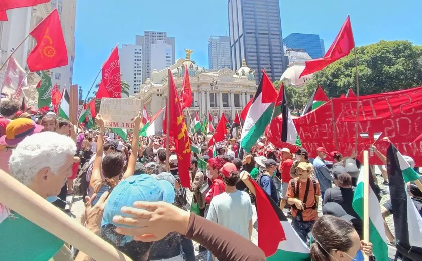 A poucos metros da Cúpula do G20, manifestantes protestam contra mortes em Gaza e no Líbano (VÍDEOS)