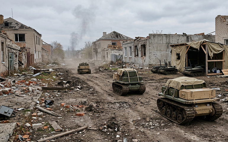 Robôs terrestres assumem até 90% das operações logísticas russas em Konstantinovka