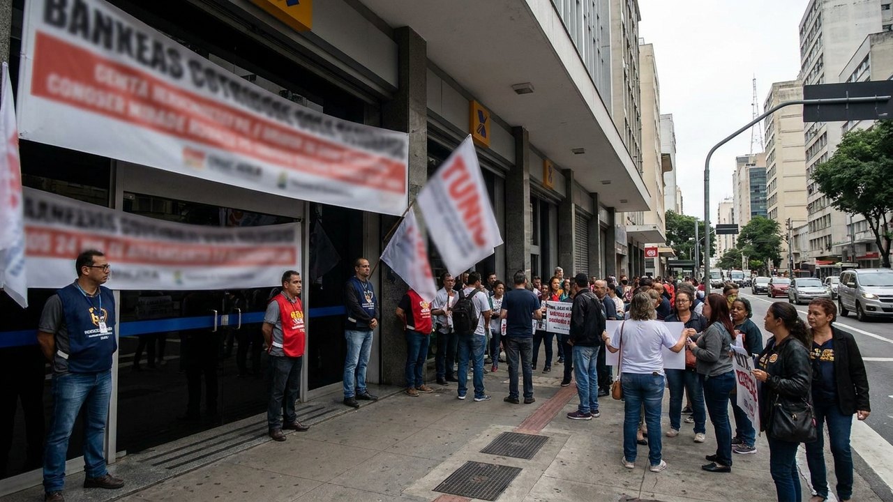 Bancários paralisam atividades por 24 horas em todo o país nesta quinta-feira