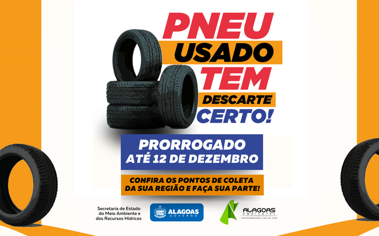 Campanha “Pneu usado tem descarte certo” tem prazo estendido até 12 de dezembro