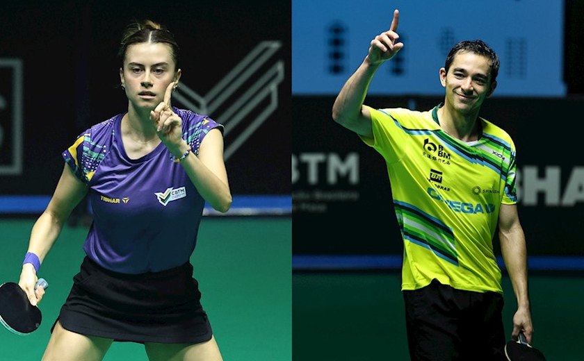 Hugo Calderano e Bruna Takahashi jogam juntos pela 1ª vez e arrasam rivais em Pan-Americano