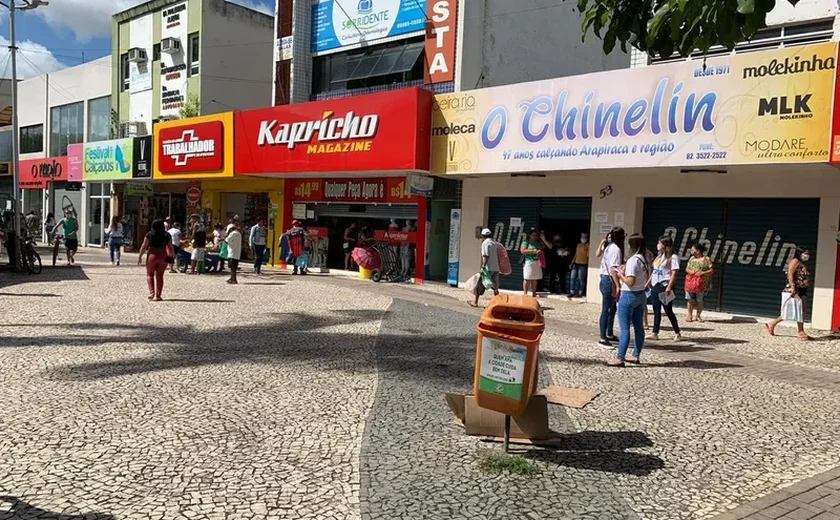 Comércio de Arapiraca funciona em horário excepcional neste sábado e domingo