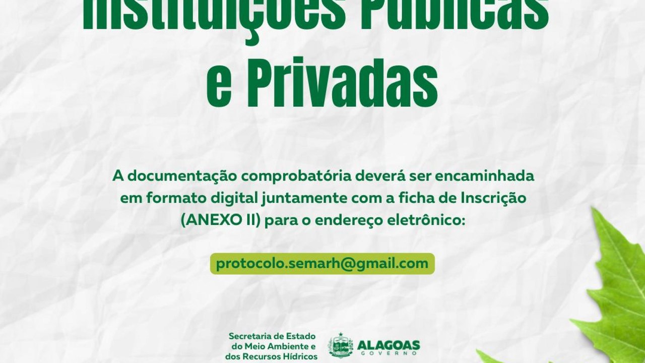 Semarh abre inscrições para Selo Verde 2026