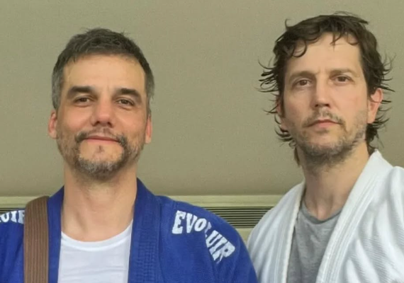 Wagner Moura e Vladimir Brichta treinam juntos no Rio