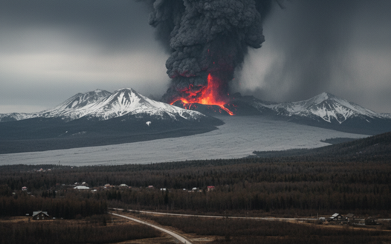 Vulcão Shiveluch entra em atividade e lança coluna de cinzas na Kamchatka, Rússia