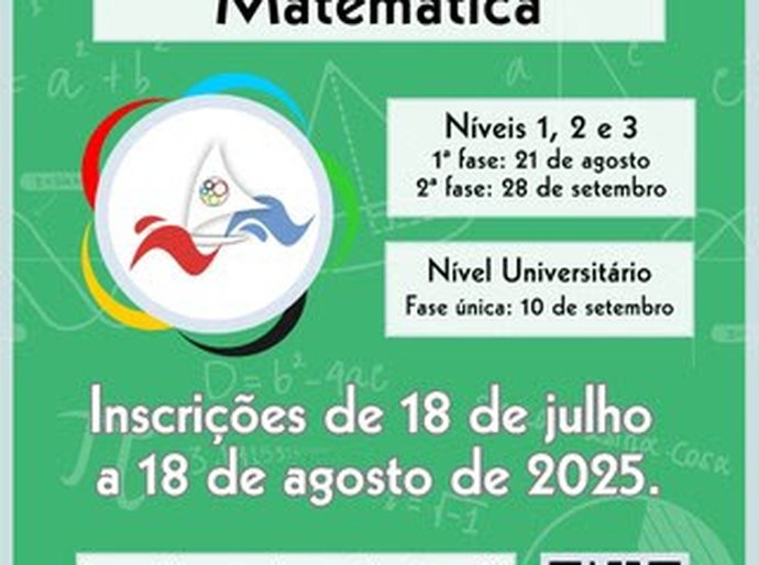Olimpíada de Matemática inscreve estudantes de escolas e universitários