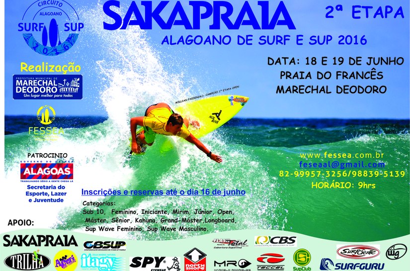 Praia do Francês tem 2ª Etapa do Alagoano de Surf e Sup 2016