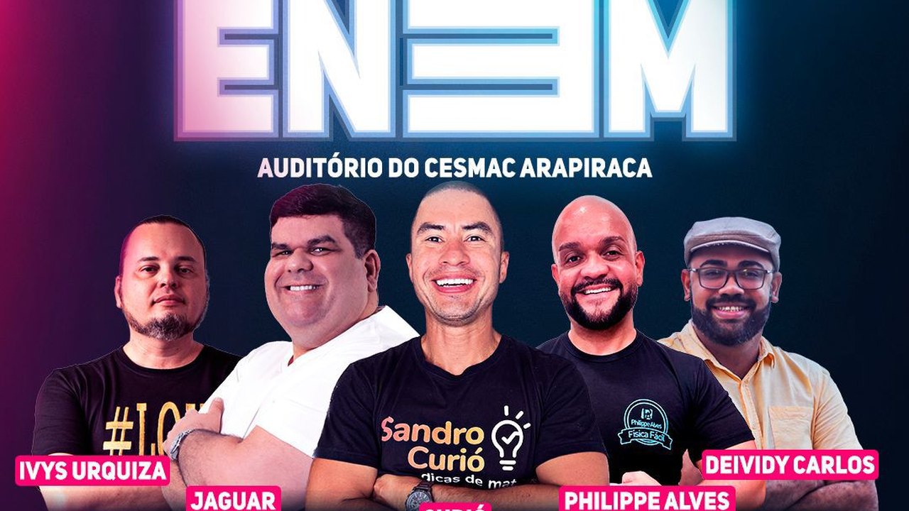 Arapiraca recebe aulão preparatório para o Enem com grandes nomes da educação