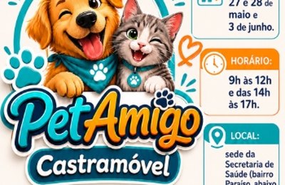 Palmeira: Pet Amigo atenderá bairro Paraíso neste mês de junho