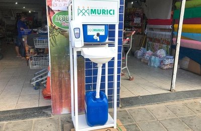 Prefeitura de Murici instala pias para higienização das mãos da população