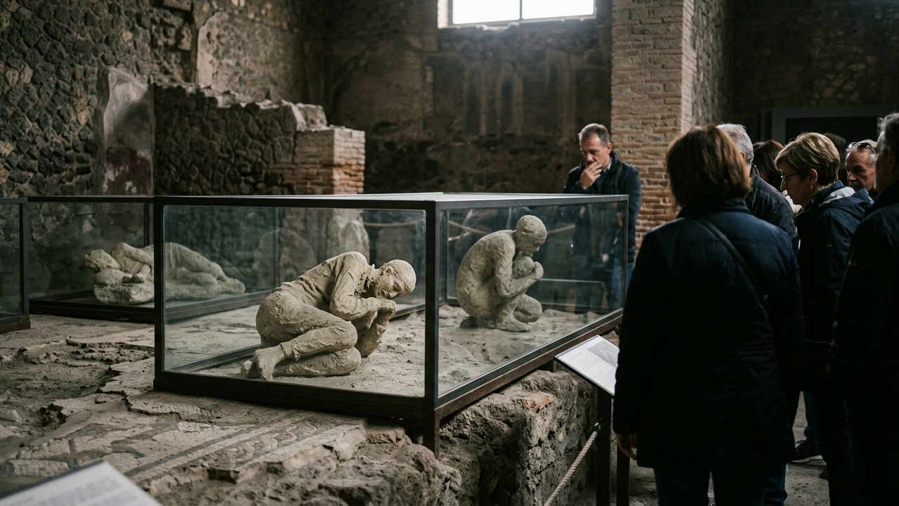 Pompeia exibe moldes de vítimas da erupção do Vesúvio e revela momentos finais antes da tragédia
