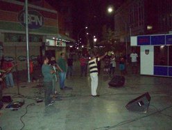 Evangelização na rua do comércio de Maceió